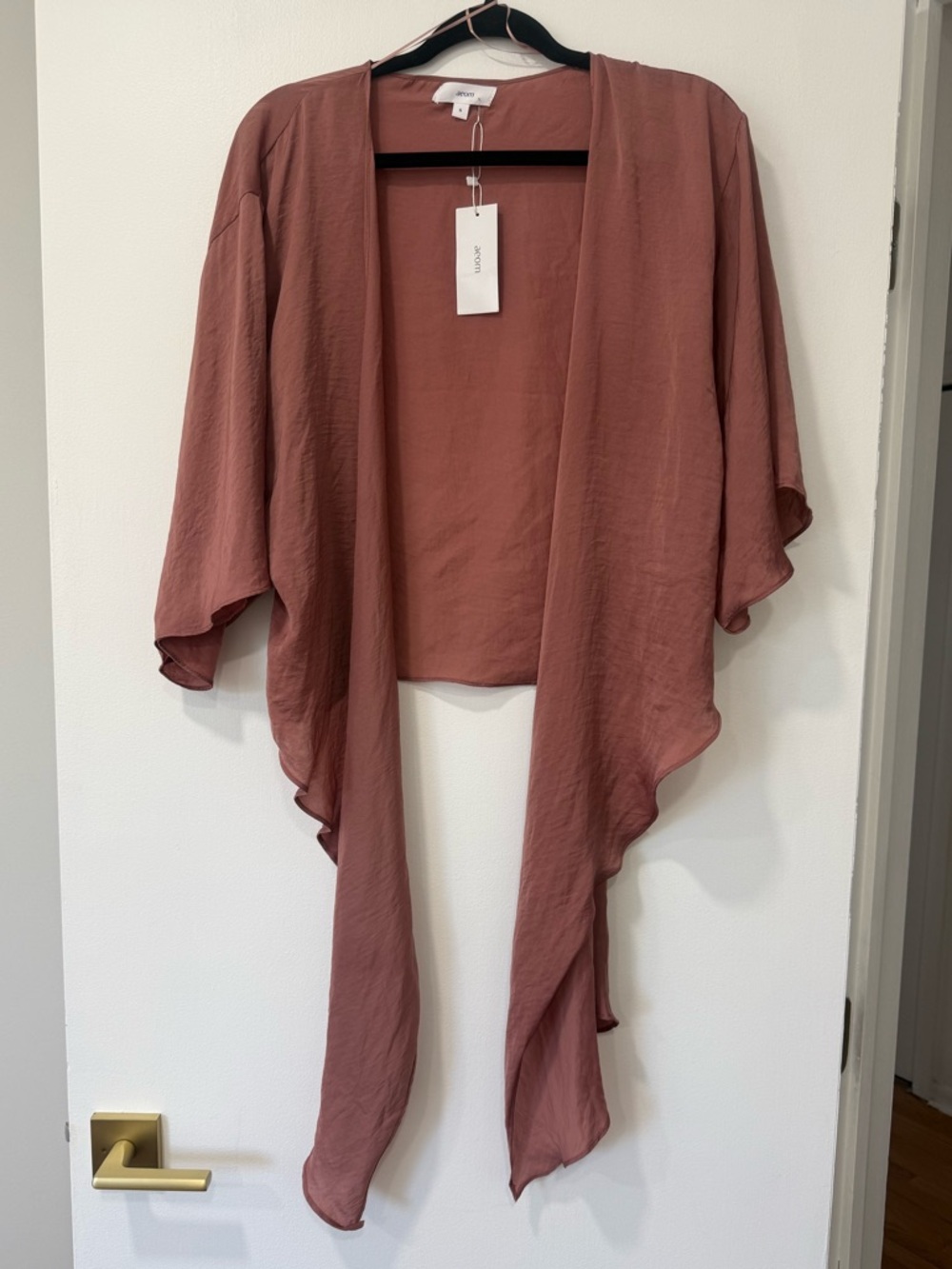 Aeom Rose Mauve Satin Camisole with Ribbon Straps